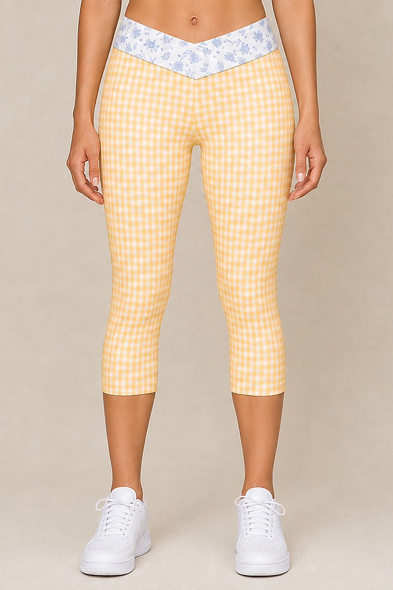 Butter Gingham Capri