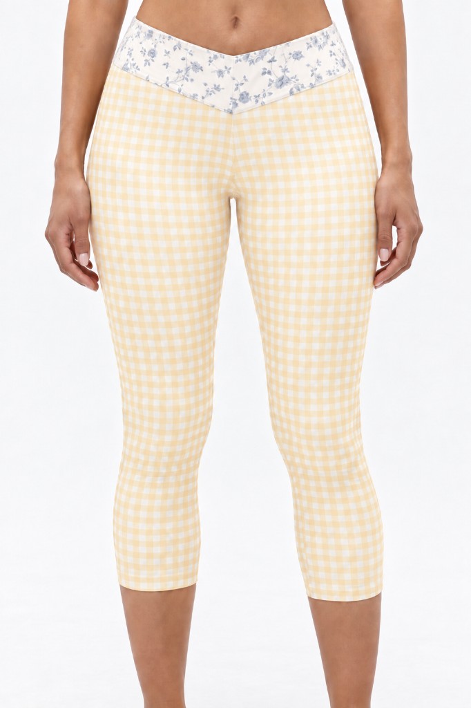 Butter Gingham Capri