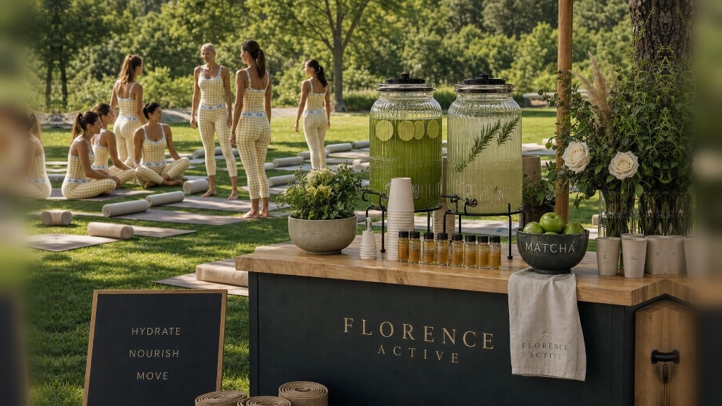 Florence Active hydration bar at a Wellness Society event